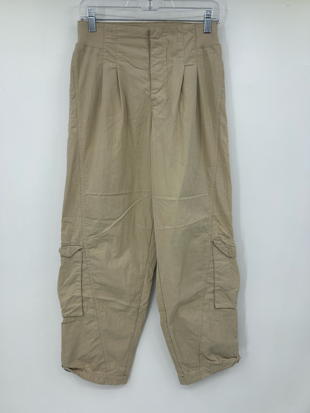 FP Movement Free People Cargo Track Pants Tan Snap Fly Women Small Athleisure
